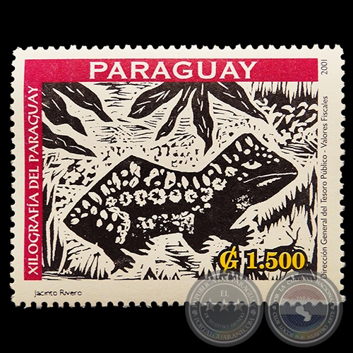 GRABADO DE JACINTO RIVERO - SELLO POSTAL PARAGUAYO AÑO 2001